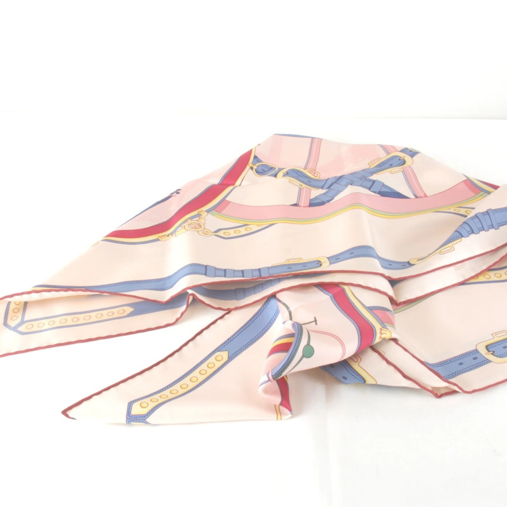HERMES Carre 90 Wheel of Liberty Scarf/Muffler, Silk, Pink, Women's - Picture 9 of 9
